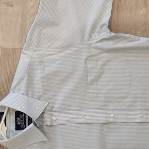 Stafford Men's Blue/White Pinstripe Dress Shirt